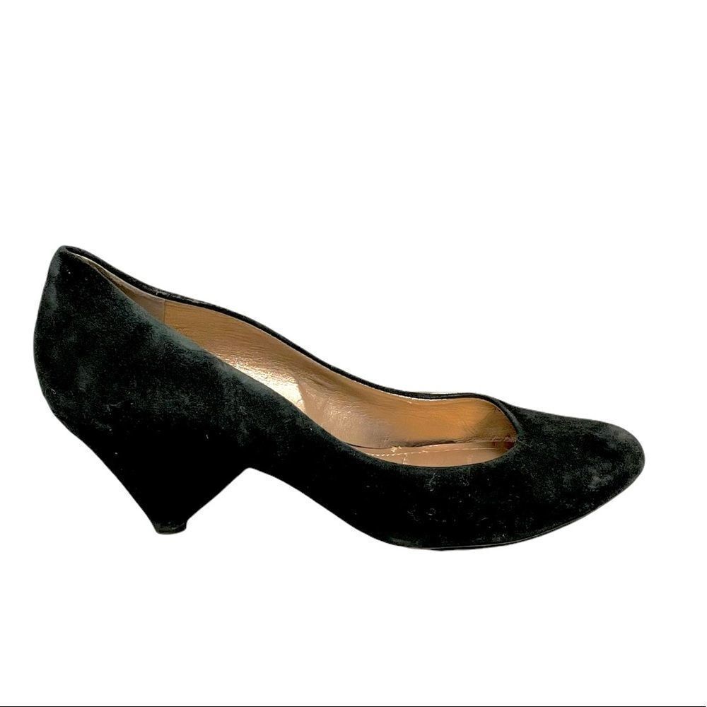 BCBGeneration Black Suede Slip-On Heels Pumps Shoes Cone Heel Black 9